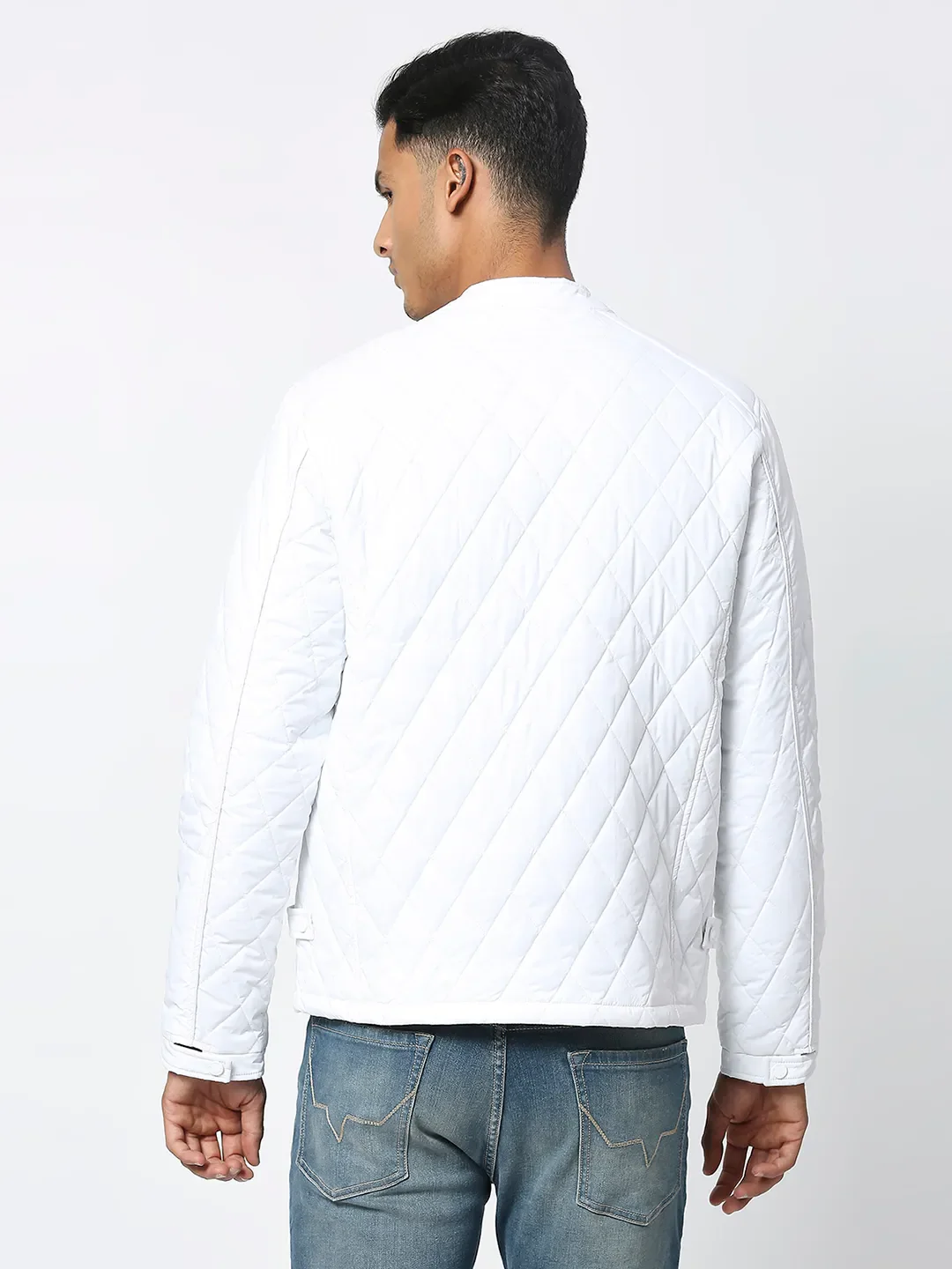 White Regular Fit Long Sleeves Men's Jacket by Being Human Clothing - Image 4