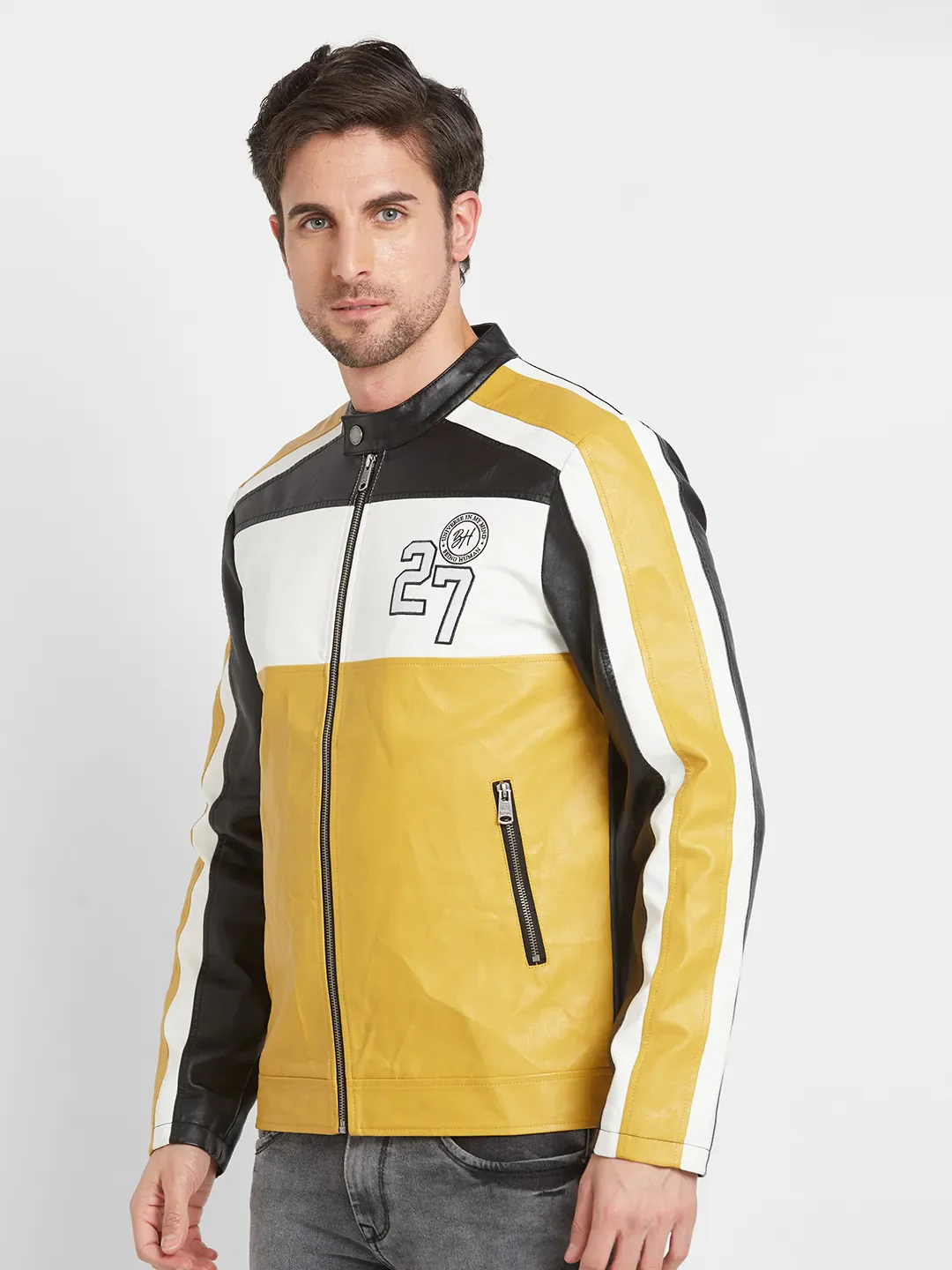 Yellow Regular Fit Long Sleeves Men's Jacket by Being Human Clothing - Image 4