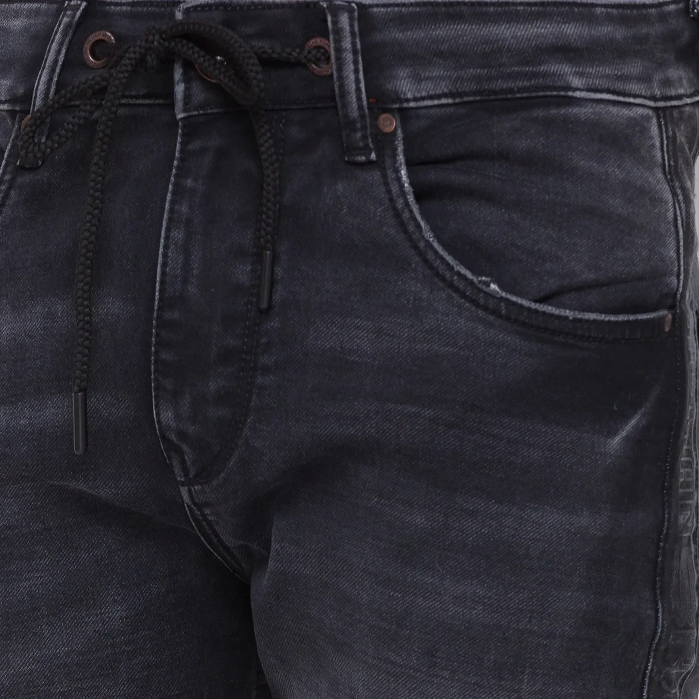 Black Jogger Fit Denims For Men By Being Human Clothing - Image 5