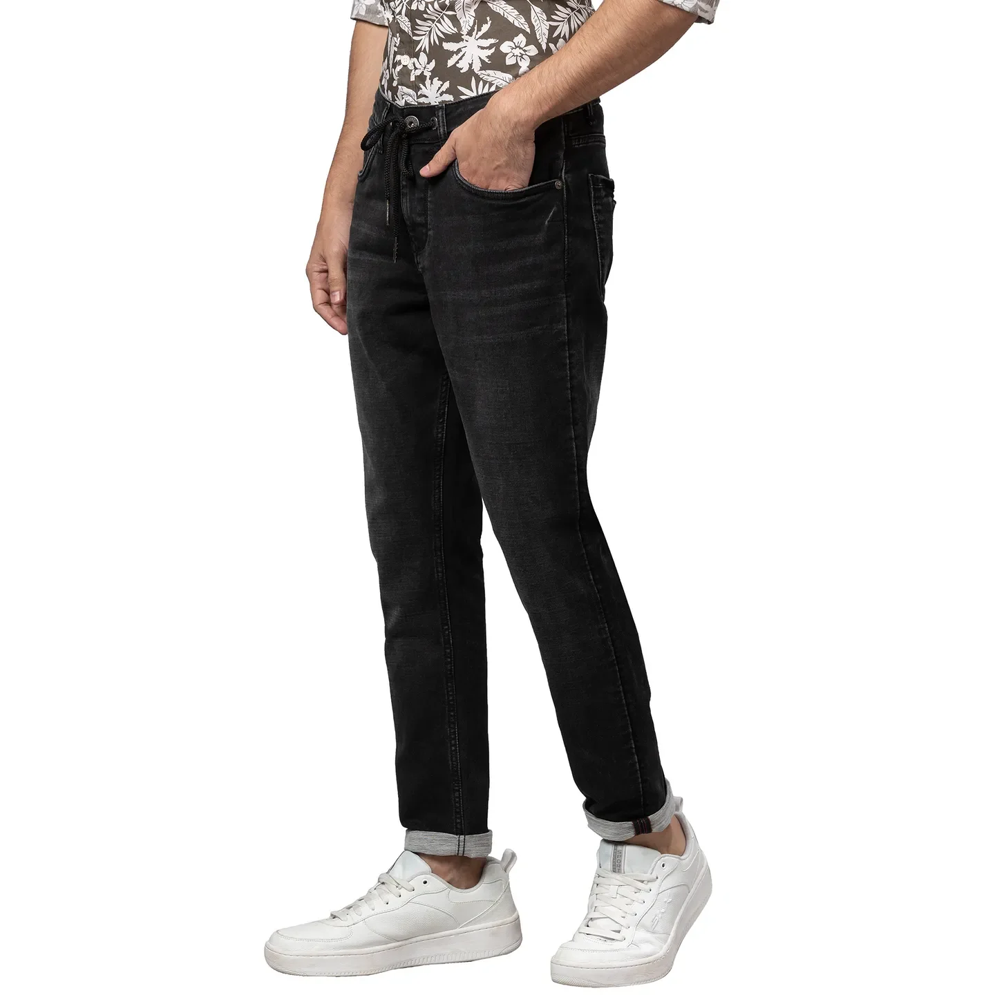 Black Jogger Fit Men's Denims by Being Human Clothing - Image 4