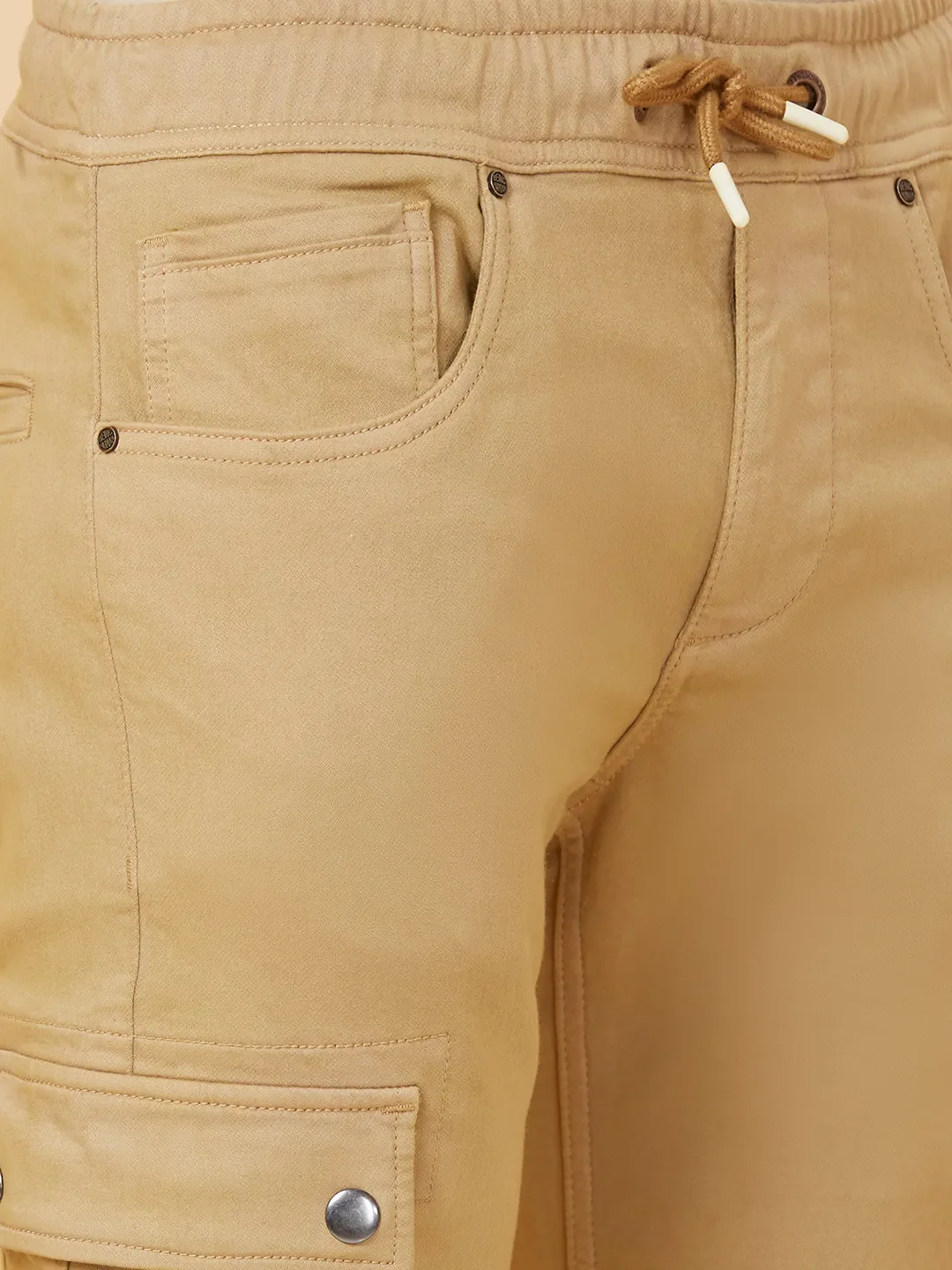 Camel Slim Fit Joggers For Men By Being Human Clothing - Image 5