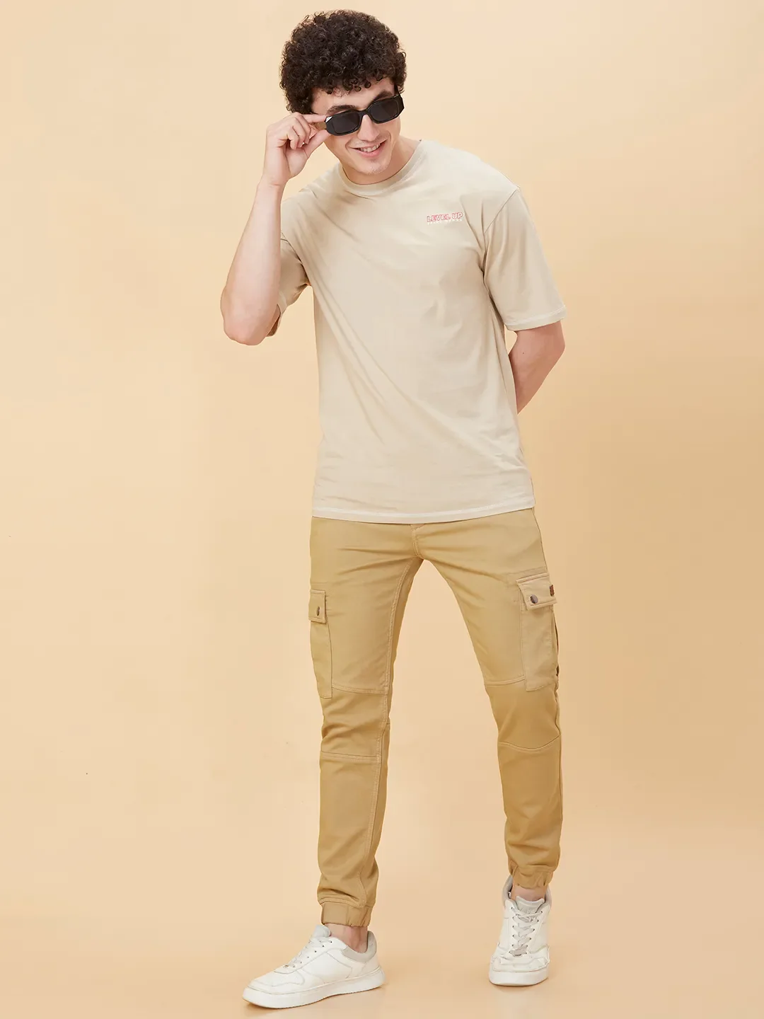 Camel Slim Fit Joggers For Men By Being Human Clothing - Image 6