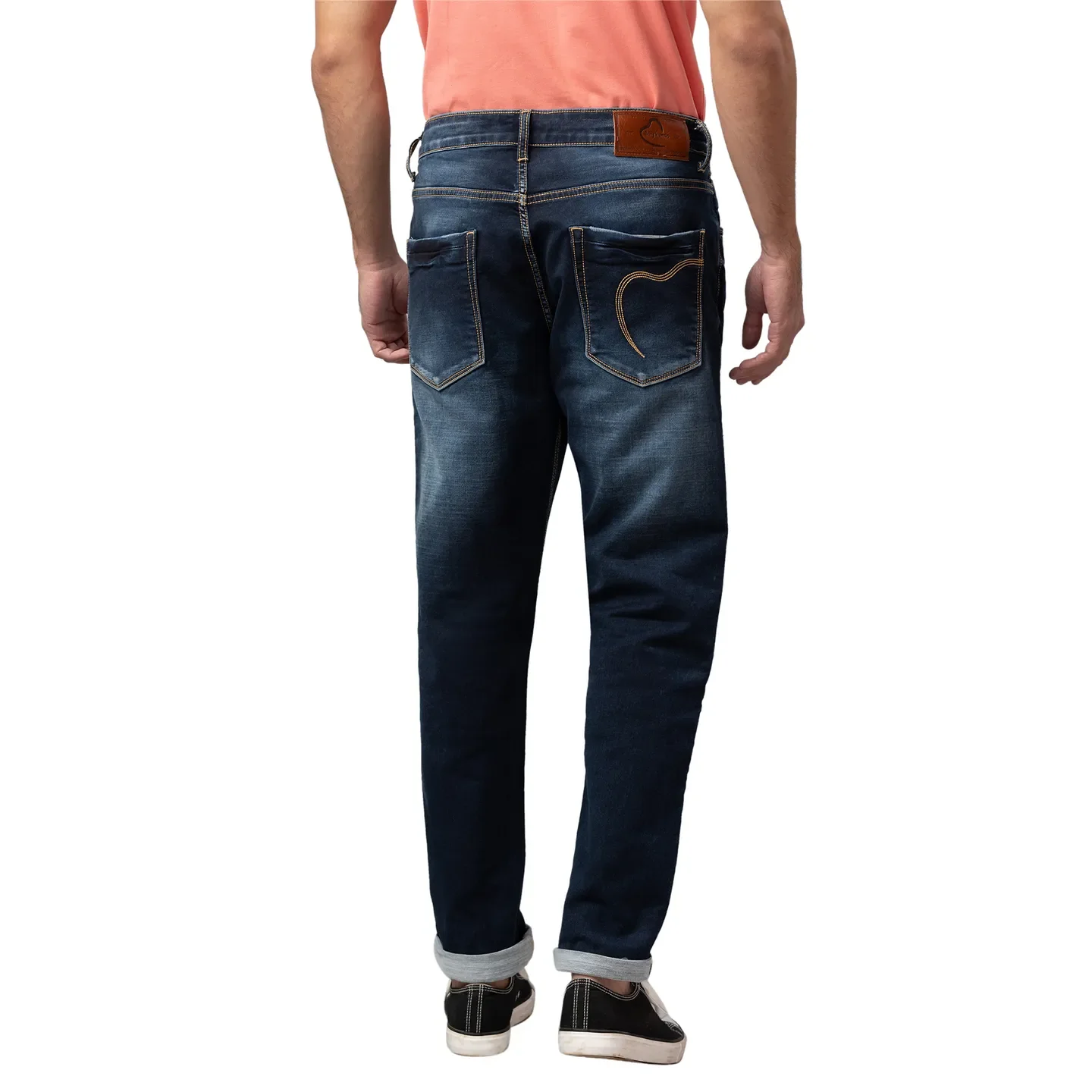 Dark Blue Jogger Fit Denims For Men By Being Human Clothing - Image 3
