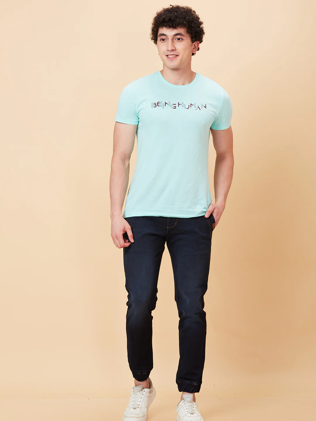 Dark Blue Jogger Fit Denims For Men By Being Human Clothing - Image 5