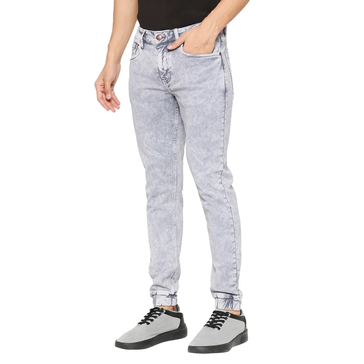 Grey Jogger Fit Men's Denims by Being Human Clothing - Image 2