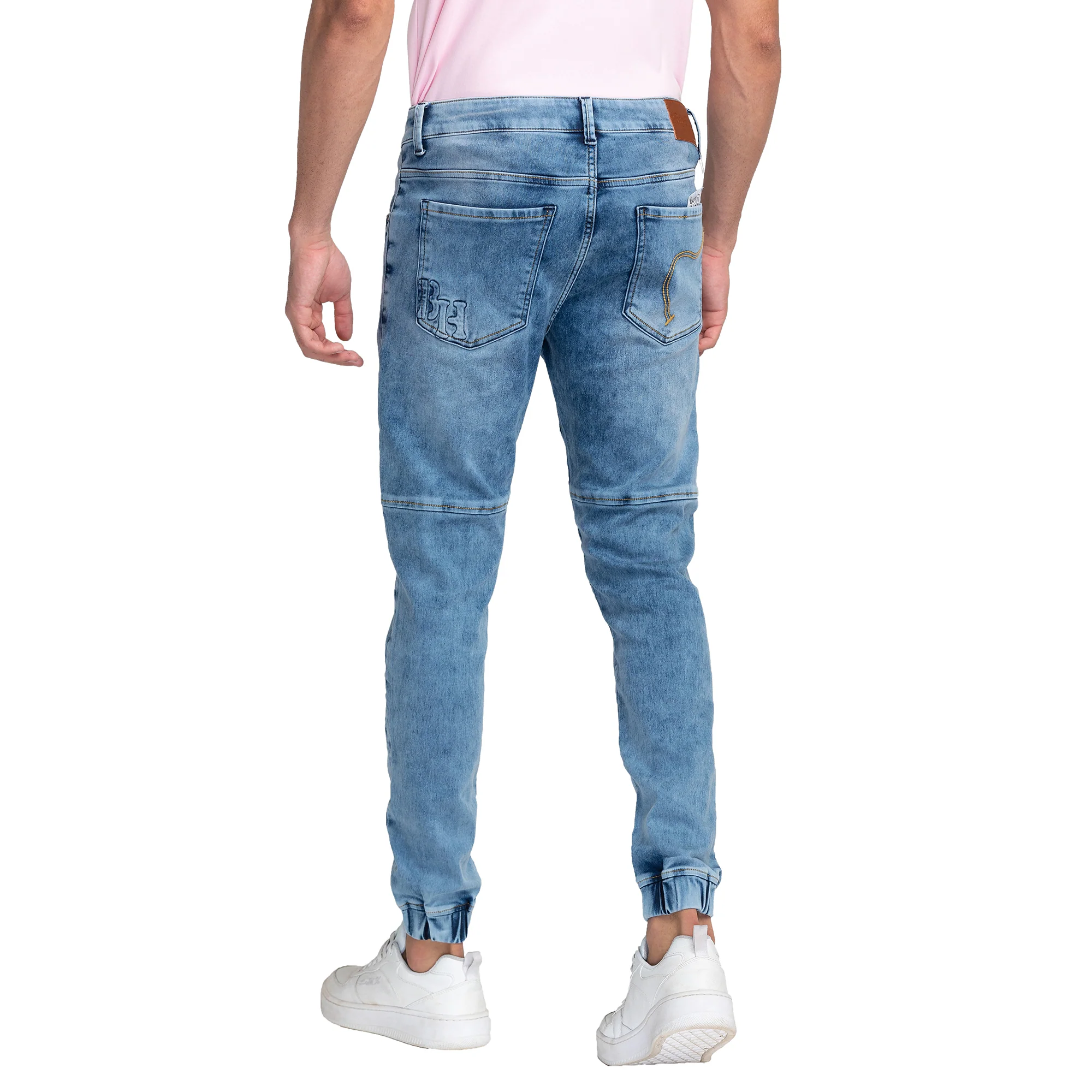 Light Blue Jogger Fit Denims For Men By Being Human Clothing - Image 3