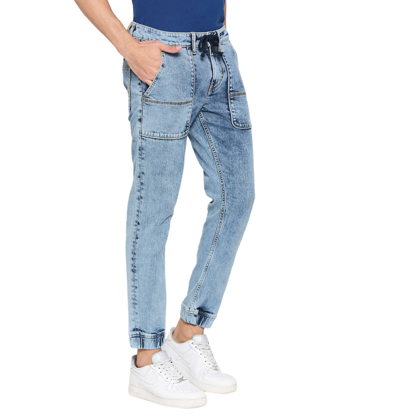 Blue Jogger Fit Men's Denims by Being Human Clothing - Image 3