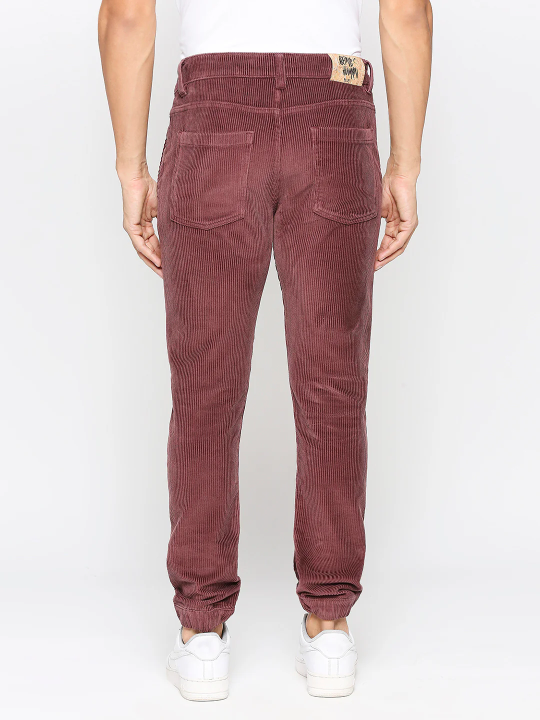 Maroon Slim Fit Joggers For Men By Being Human Clothing - Image 4