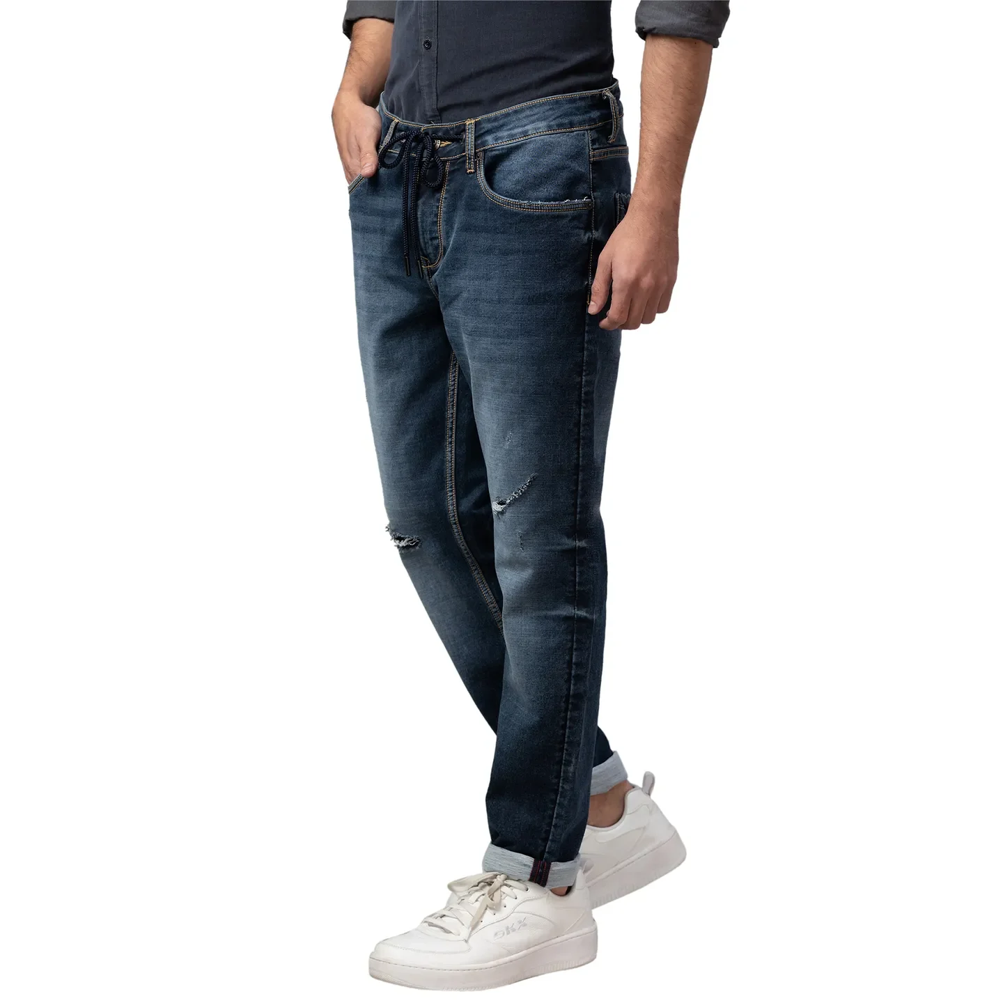 Blue Jogger Fit Men's Denims by Being Human Clothing - Image 4