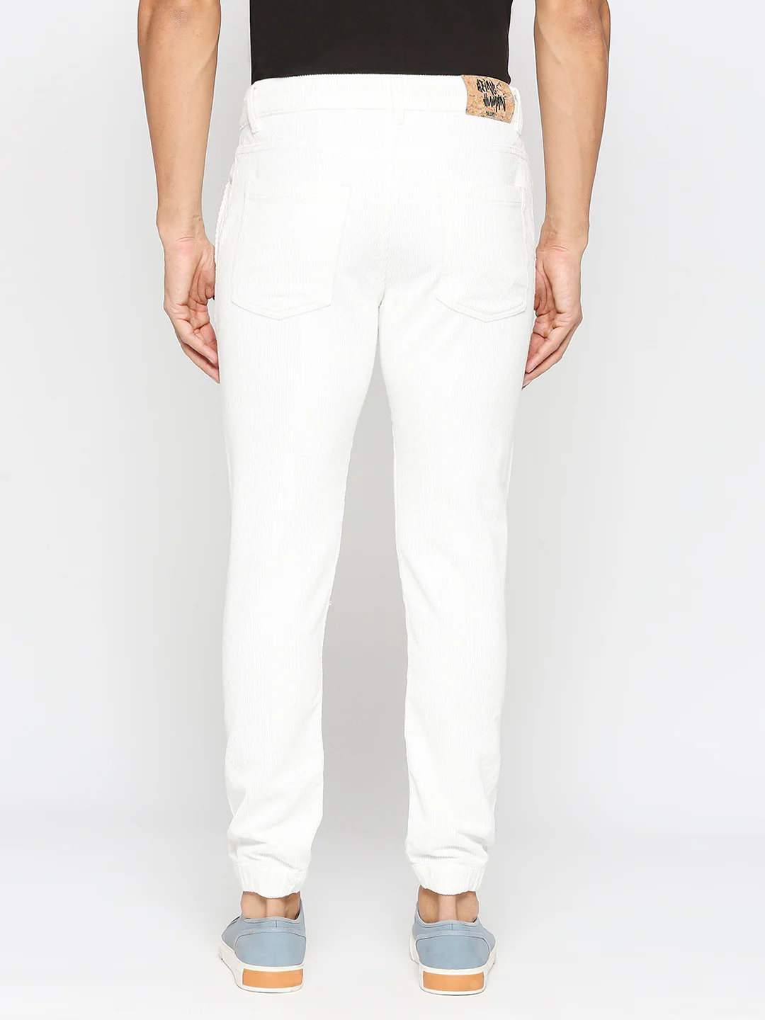 White Slim Fit Joggers For Men By Being Human Clothing - Image 4