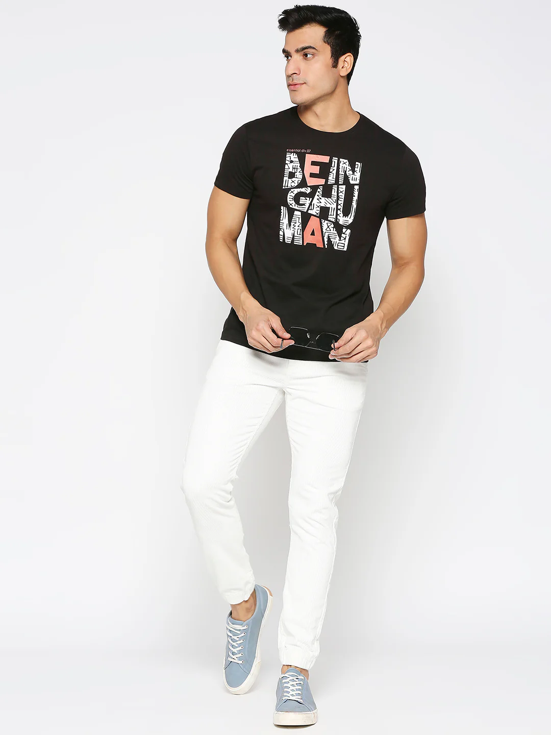 White Slim Fit Joggers For Men By Being Human Clothing - Image 6