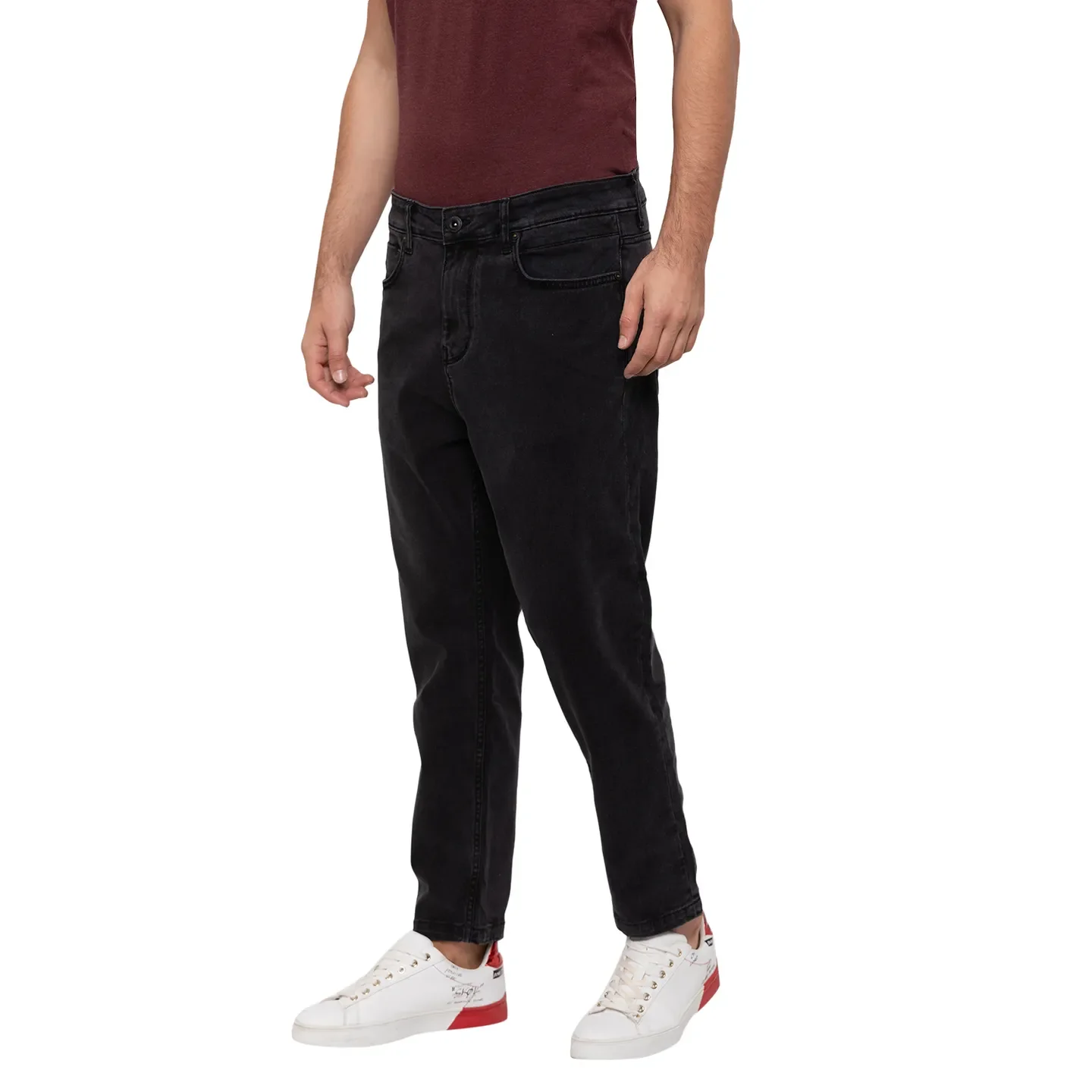 Black Cropped Fit Men's Denims by Being Human Clothing - Image 4