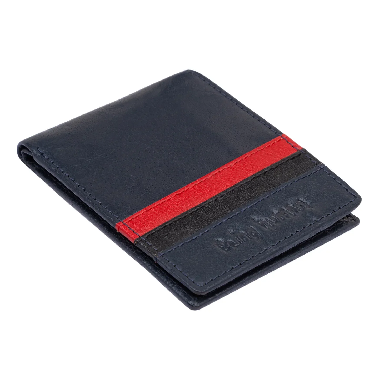 Navy Leather Men's Wallet by Being Human Clothing - Image 4