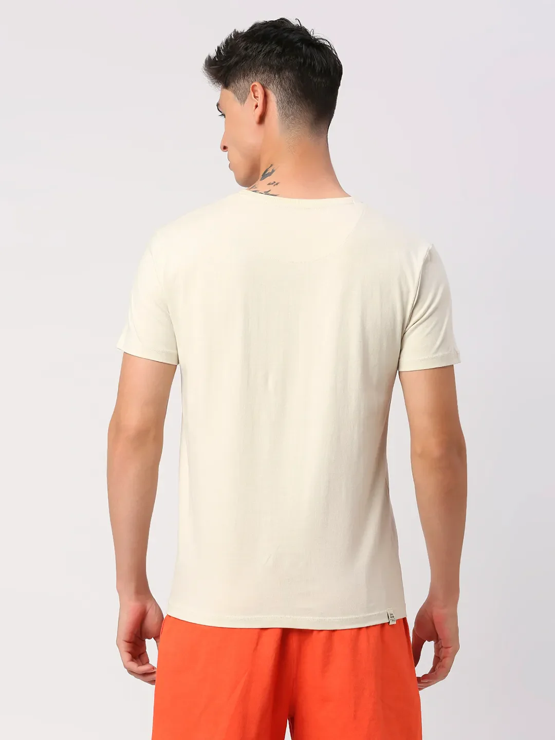 White Regular Fit Men's Short Sleeves T-Shirt by Being Human Clothing - Image 4