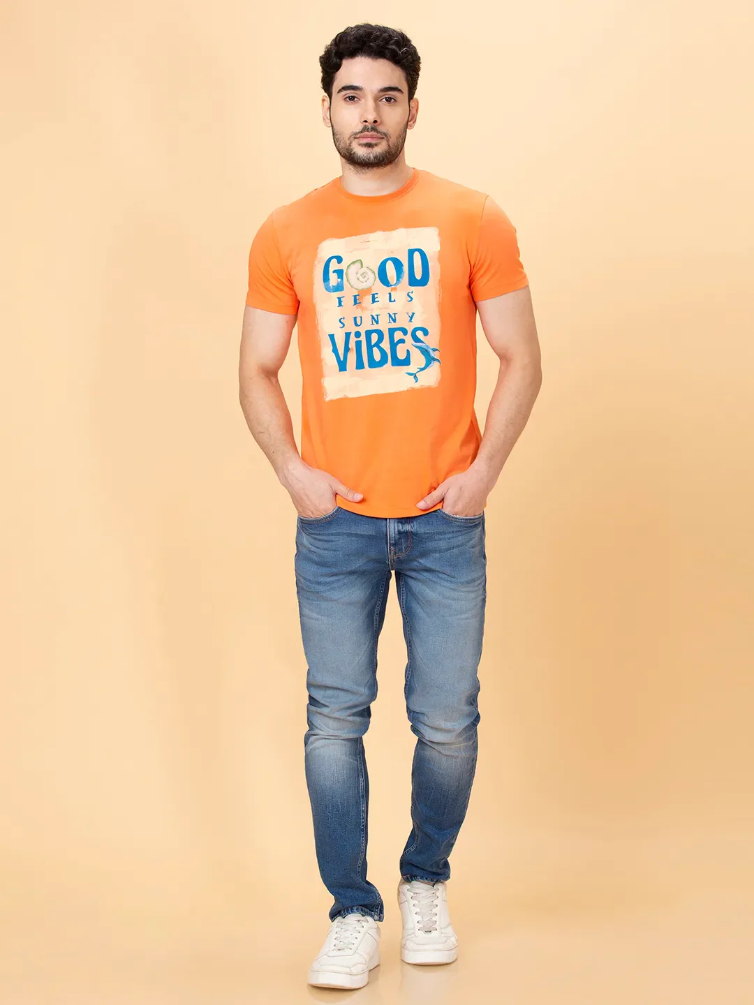 Coral Regular Fit Round Neck Men's T-Shirt by Being Human Clothing - Image 2