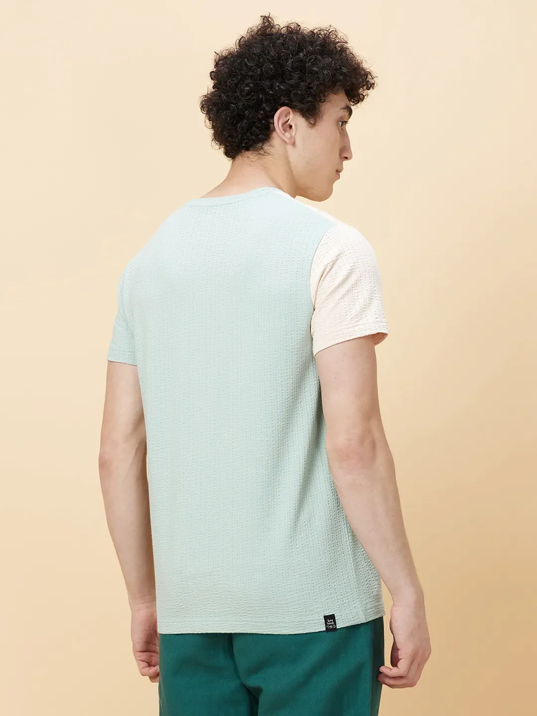 Green Regular Fit Round Neck Men's T-Shirt by Being Human Clothing - Image 4