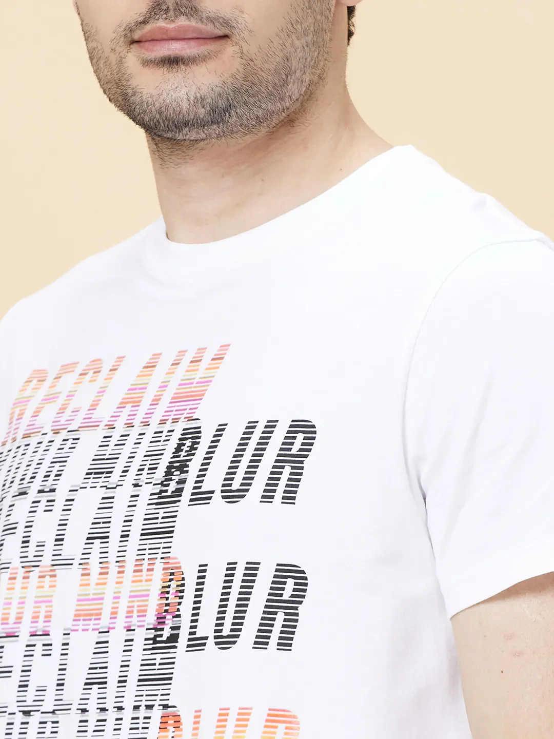 White Regular Fit Round Neck Men's T-Shirt by Being Human Clothing - Image 5