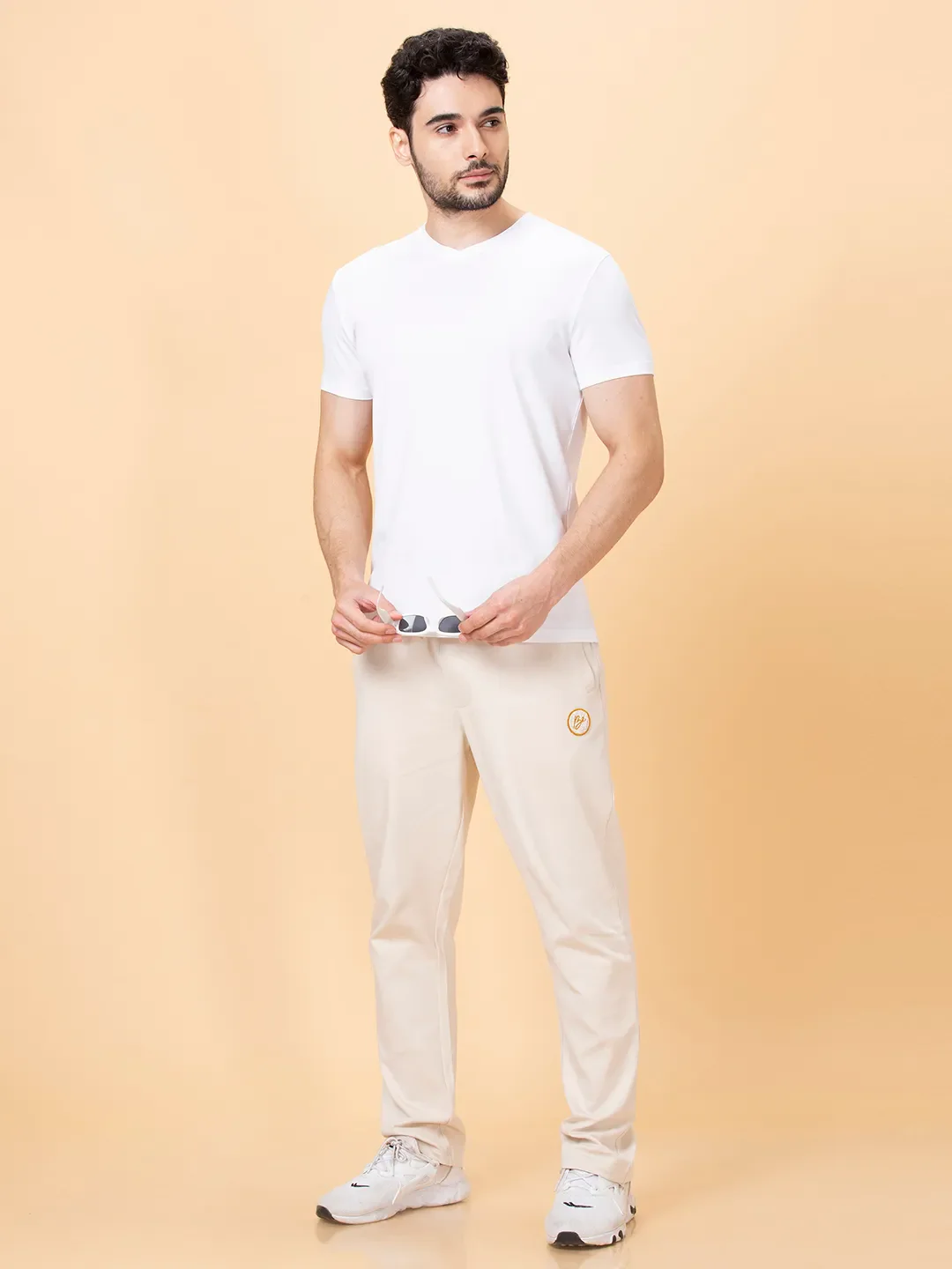White Regular Fit V Neck Men's T-Shirt by Being Human Clothing - Image 6