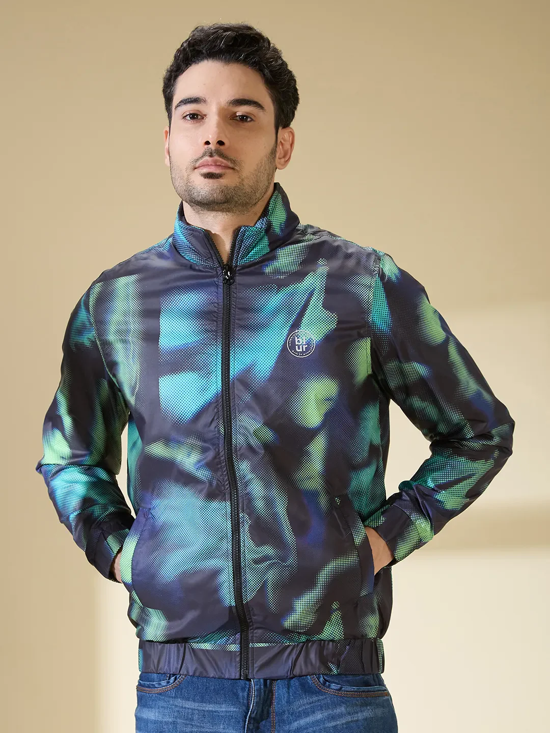 Black Regular Fit Men's Jacket by Being Human Clothing