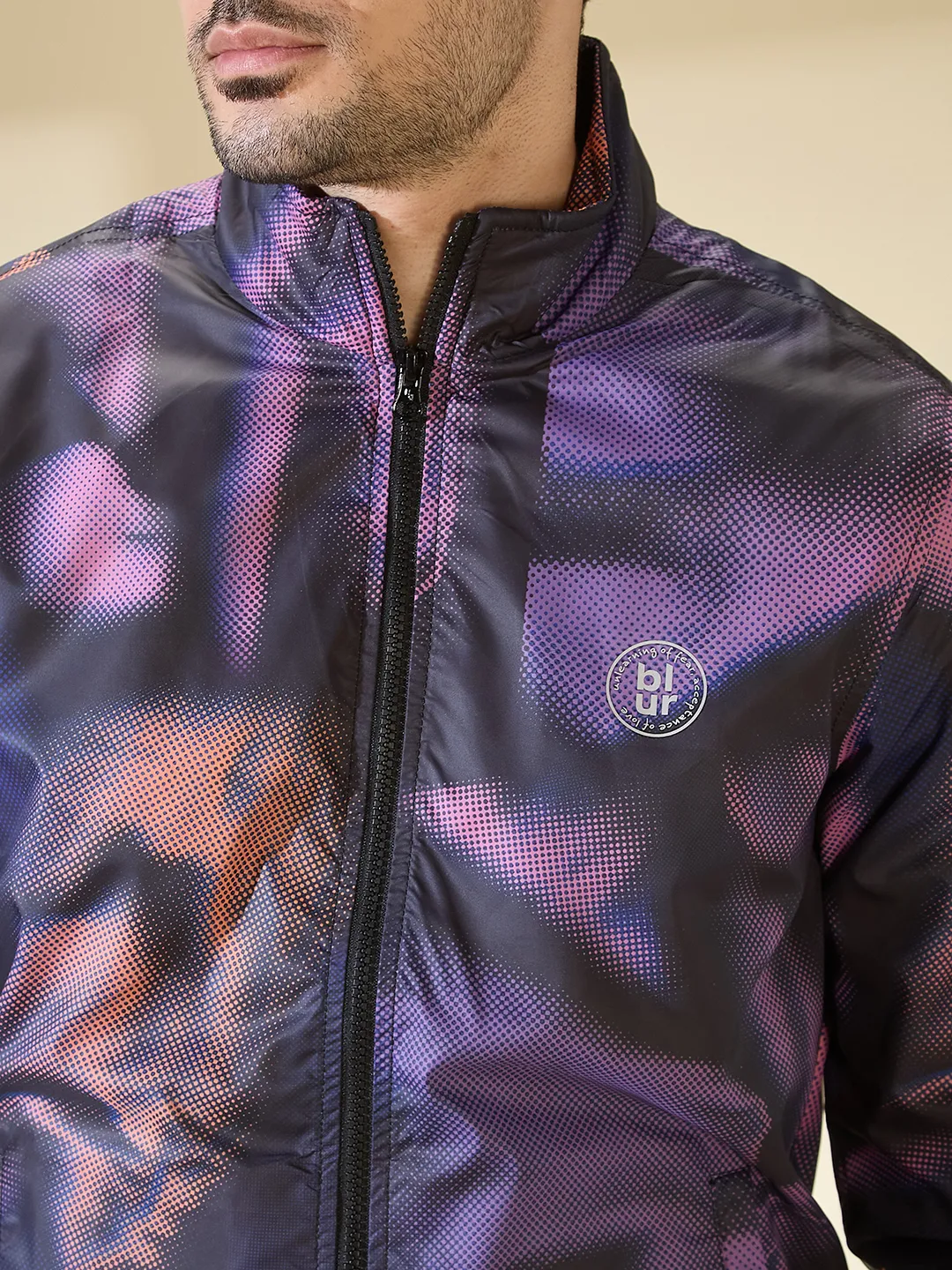 Black & Purple Regular Fit Men's Jacket by Being Human Clothing - Image 5