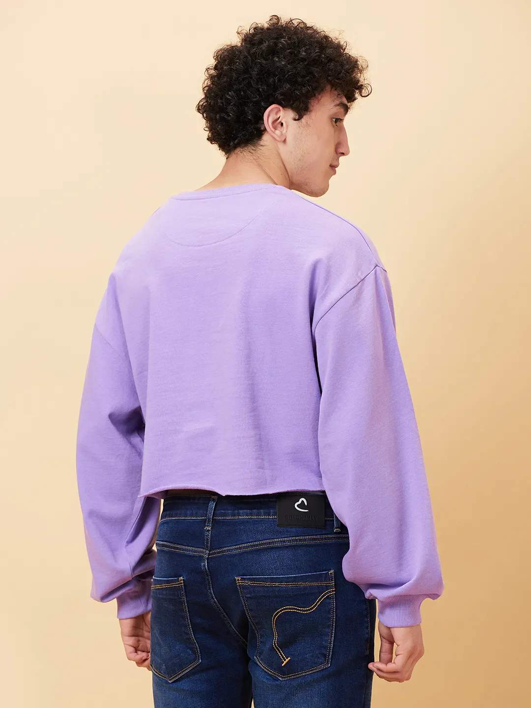 Purple Regular Fit Round Neck Long Sleeves Men's Sweatshirt by Being Human Clothing - Image 3