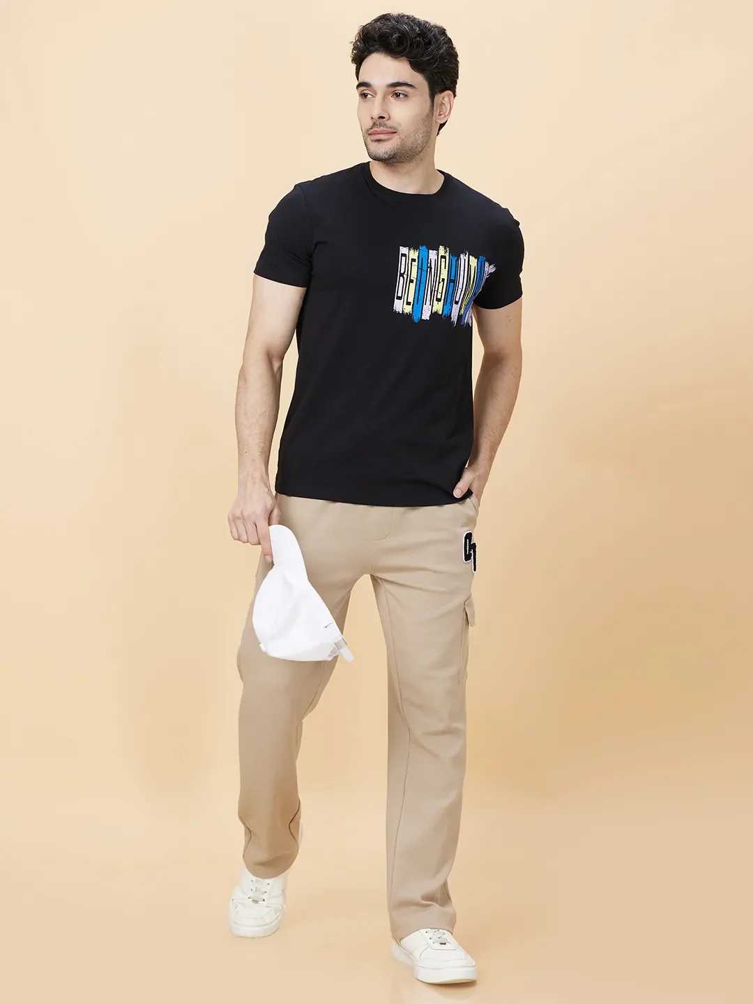Black Beauty Regular Fit Round Neck Men's T-Shirt by Being Human Clothing