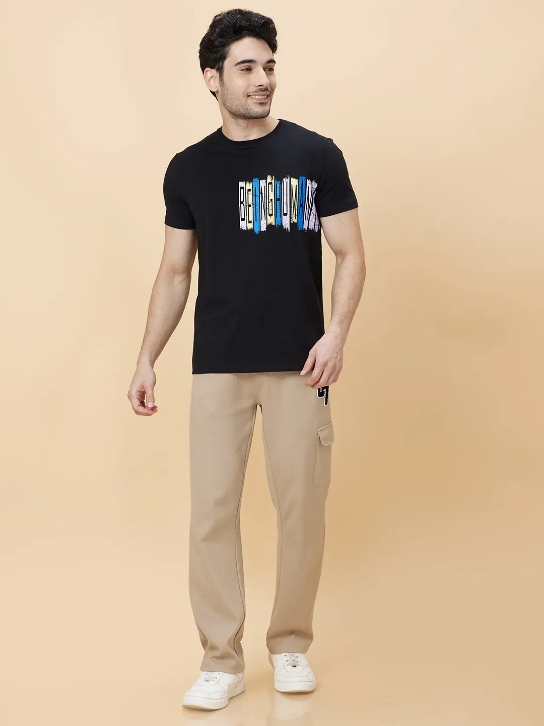 Black Beauty Regular Fit Round Neck Men's T-Shirt by Being Human Clothing - Image 5