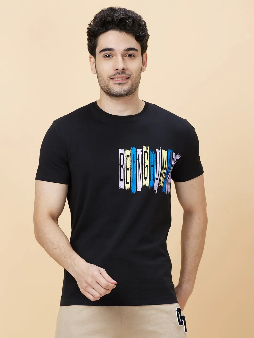 Black Beauty Regular Fit Round Neck Men's T-Shirt by Being Human Clothing - Image 6