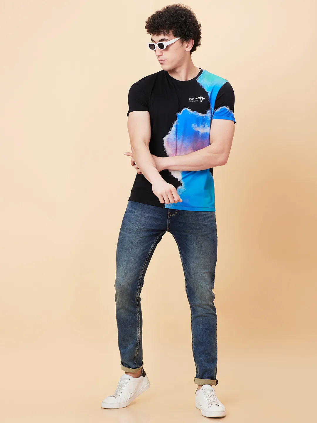 Black Regular Fit Round Neck Men's T-Shirt by Being Human Clothing - Image 6