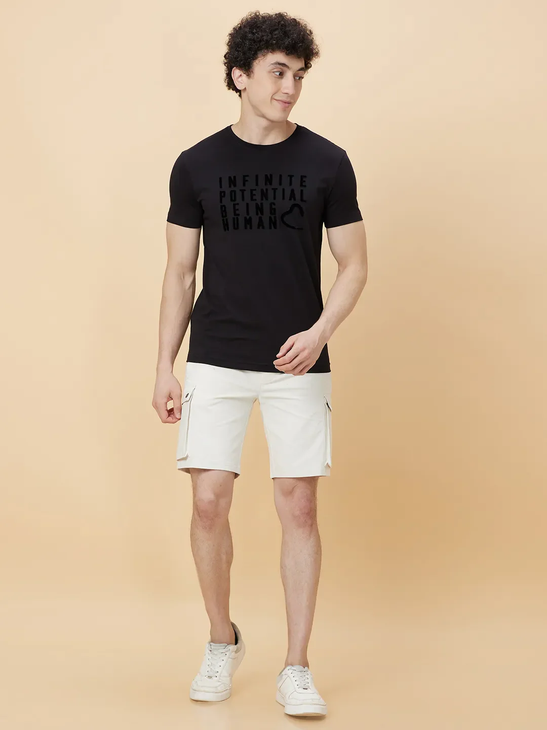 Black Regular Fit Round Neck Men's T-Shirt by Being Human Clothing - Image 2