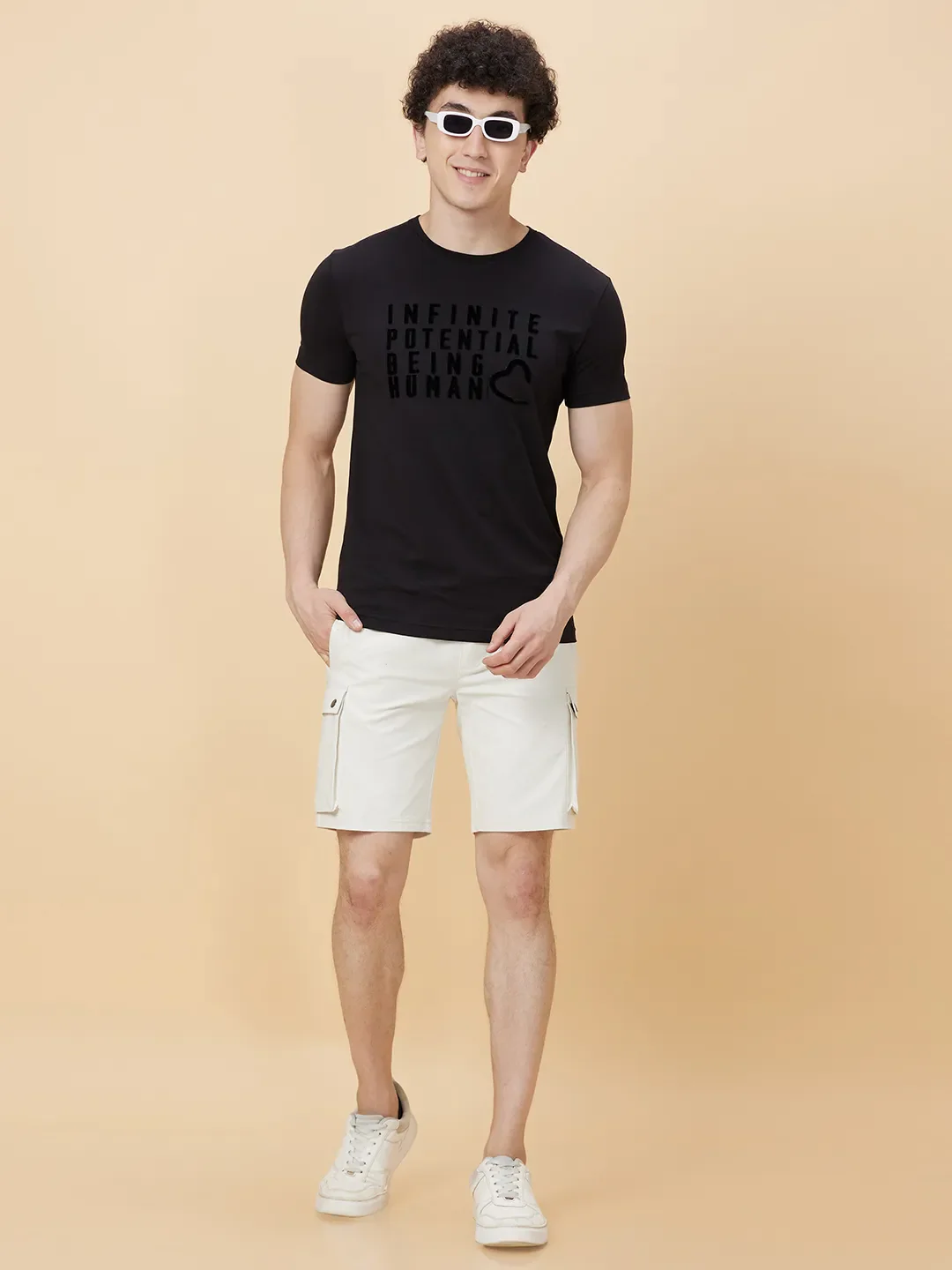 Black Regular Fit Round Neck Men's T-Shirt by Being Human Clothing - Image 6
