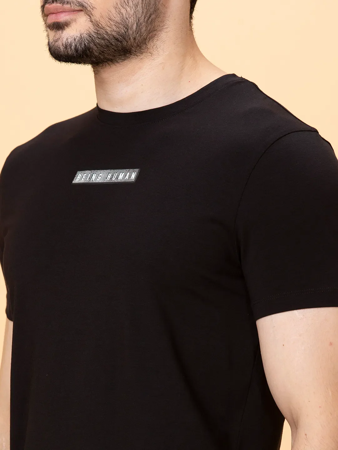 Black Regular Fit Round Neck Men's T-Shirt by Being Human Clothing - Image 5