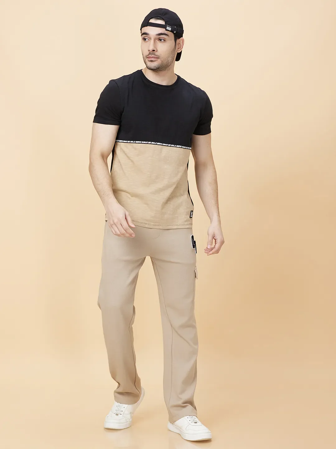 Black Regular Fit Men's Short Sleeves T-Shirt by Being Human Clothing - Image 3