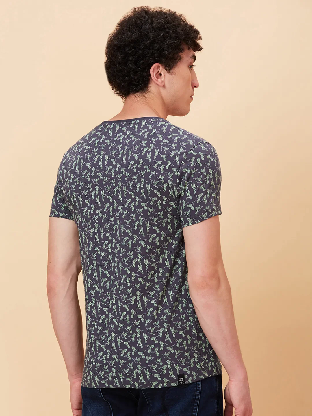 Charcoal Regular Fit Round Neck Men's T-Shirt by Being Human Clothing - Image 3