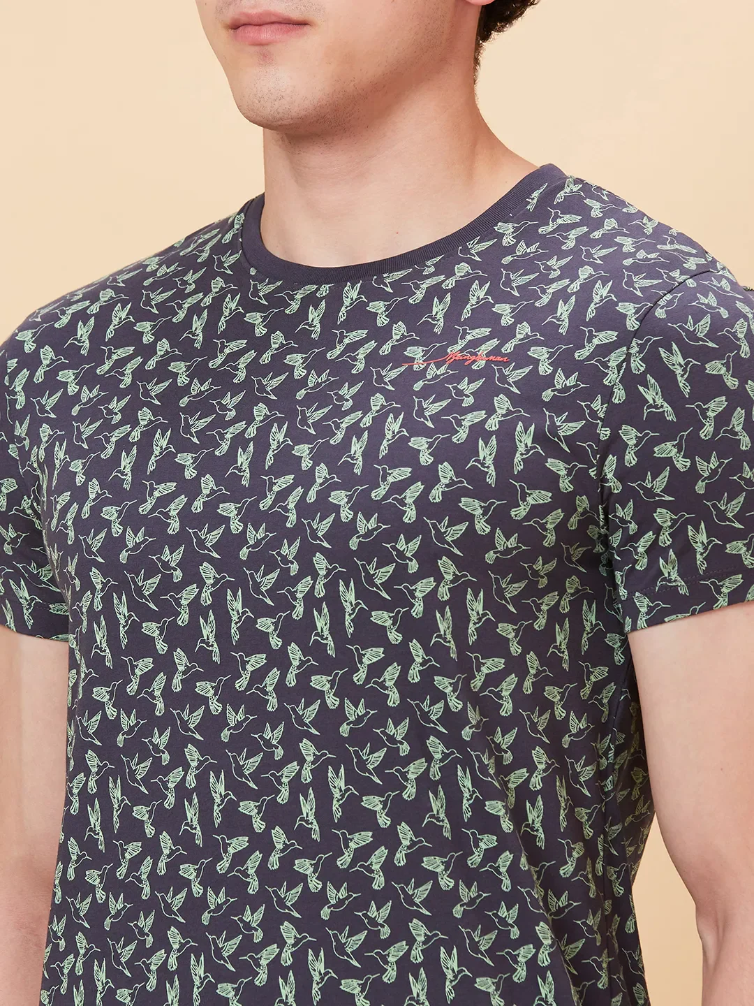 Charcoal Regular Fit Round Neck Men's T-Shirt by Being Human Clothing - Image 5
