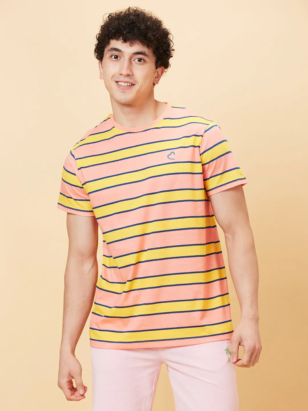 Coral Regular Fit Round Neck Men's T-Shirt by Being Human Clothing