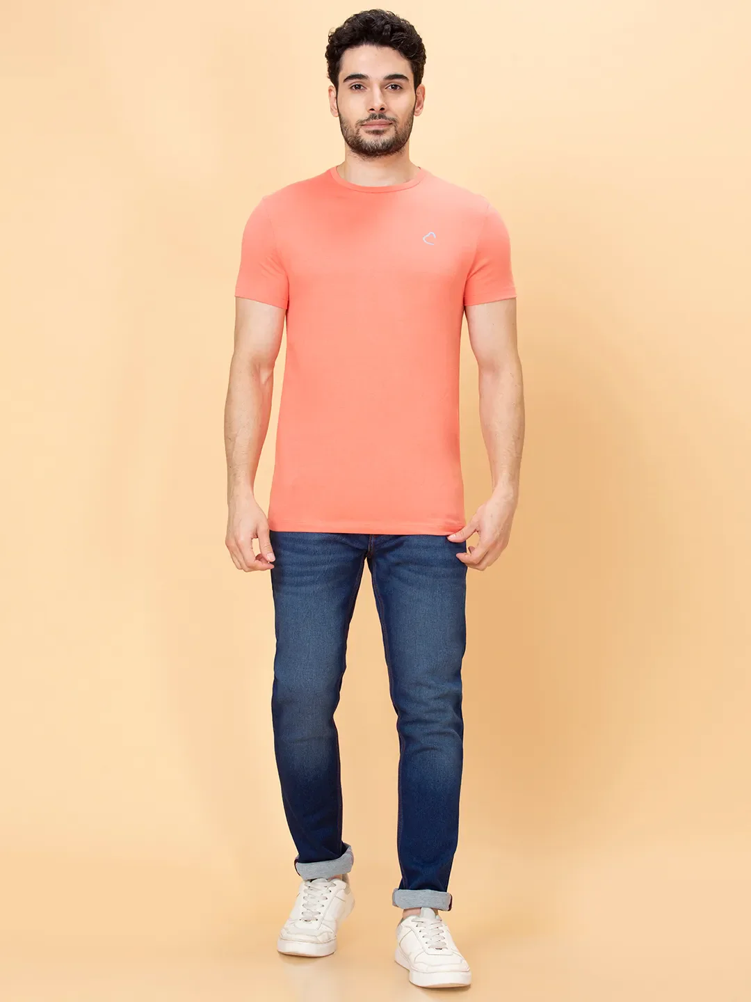 Coral Regular Fit Round Neck Men's T-Shirt by Being Human Clothing - Image 2