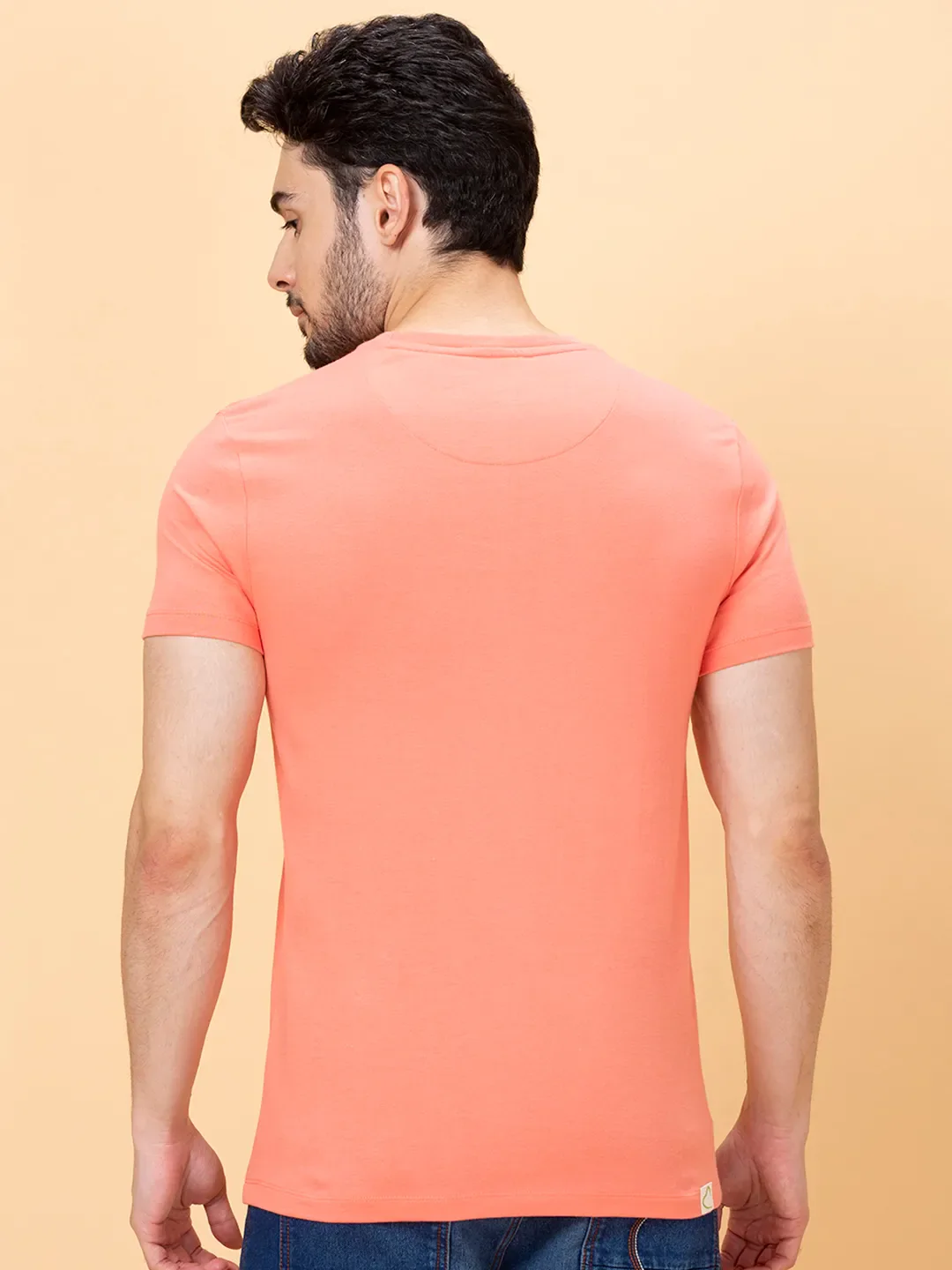 Coral Regular Fit Round Neck Men's T-Shirt by Being Human Clothing - Image 3