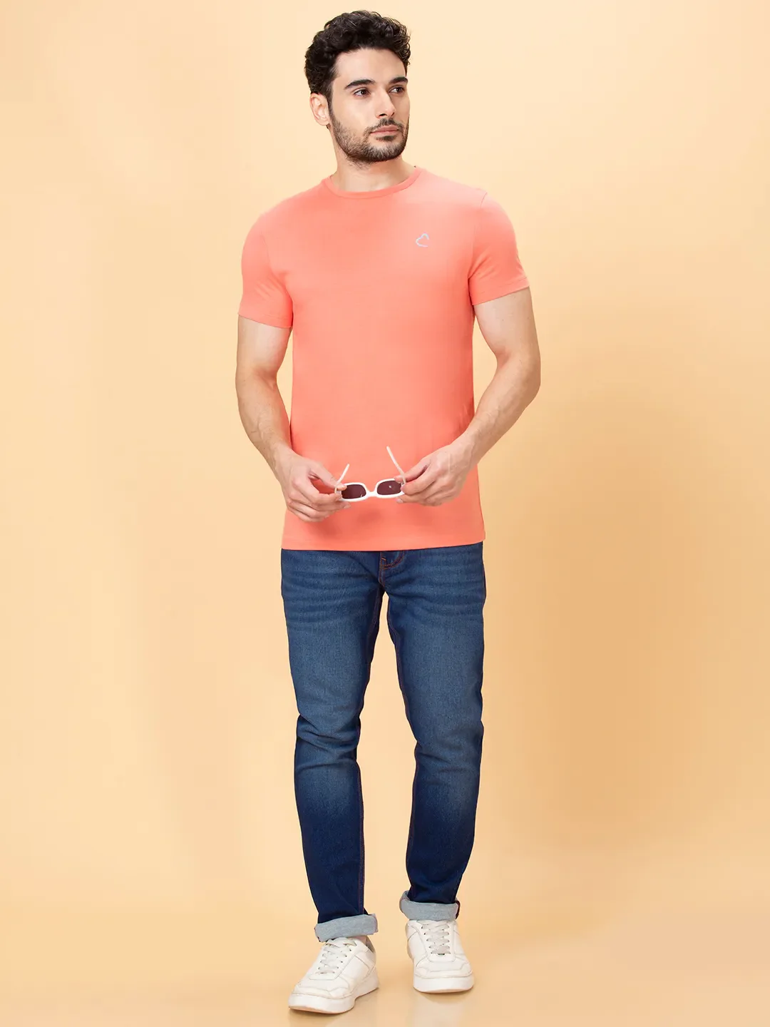 Coral Regular Fit Round Neck Men's T-Shirt by Being Human Clothing - Image 6