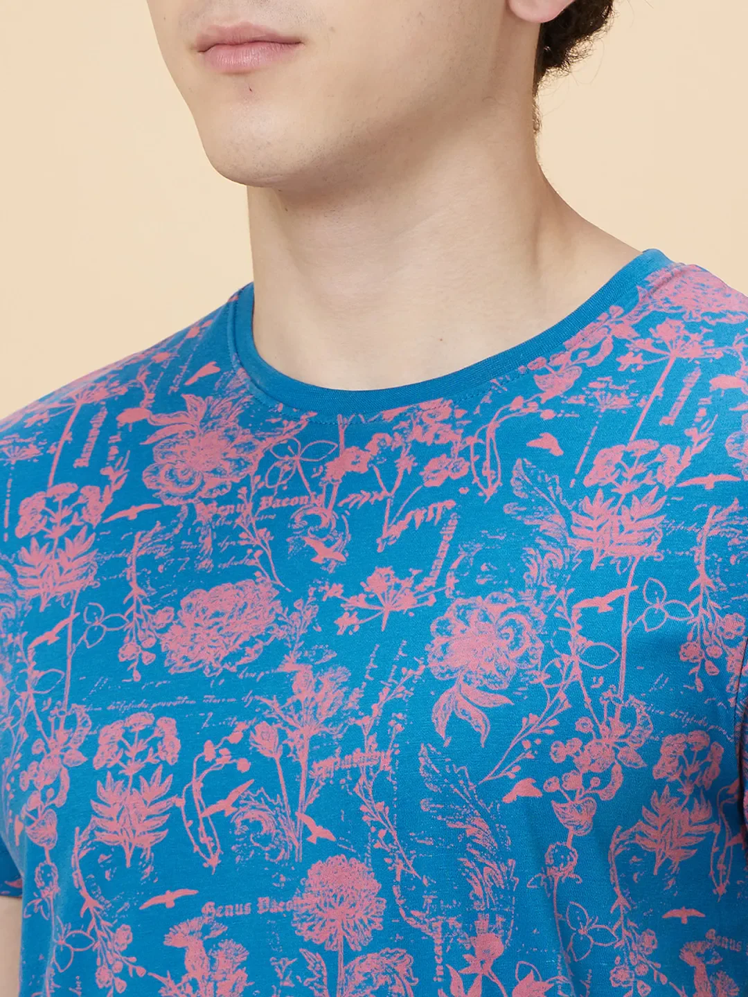 Deep Ocean Regular Fit Round Neck Men's T-Shirt by Being Human Clothing - Image 2