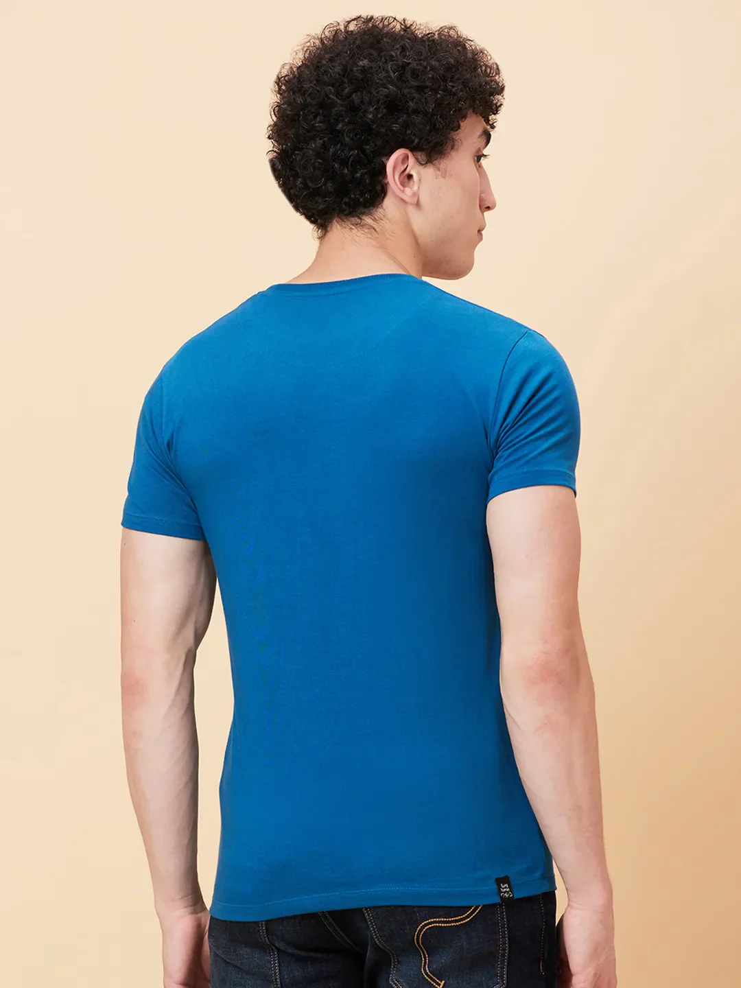 Deep Ocean Regular Fit Round Neck Men's T-Shirt by Being Human Clothing - Image 4