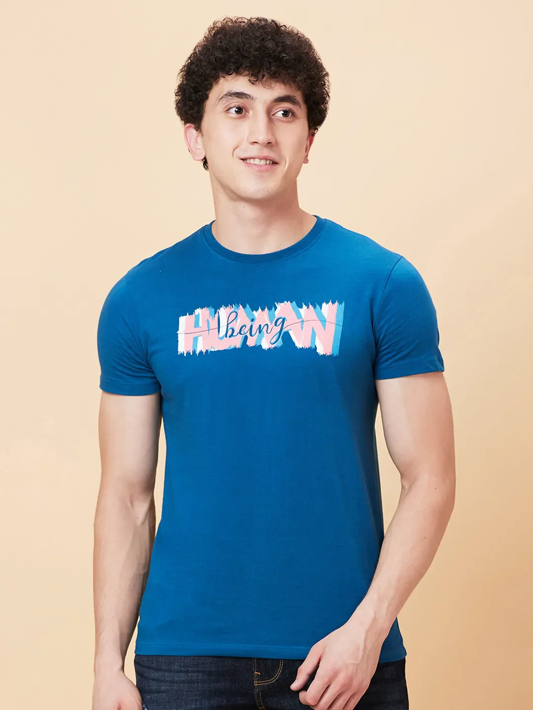 Deep Ocean Regular Fit Round Neck Men's T-Shirt by Being Human Clothing - Image 6