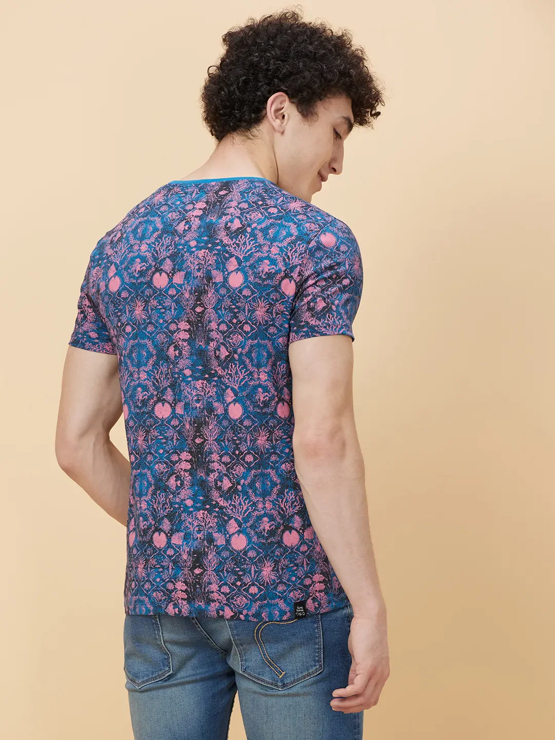 Deep Ocean Regular Fit Round Neck Men's T-Shirt by Being Human Clothing - Image 3
