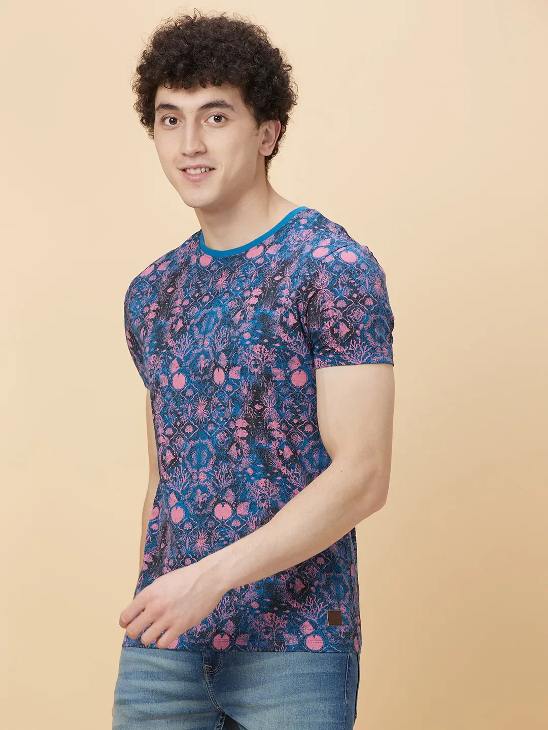 Deep Ocean Regular Fit Round Neck Men's T-Shirt by Being Human Clothing - Image 4