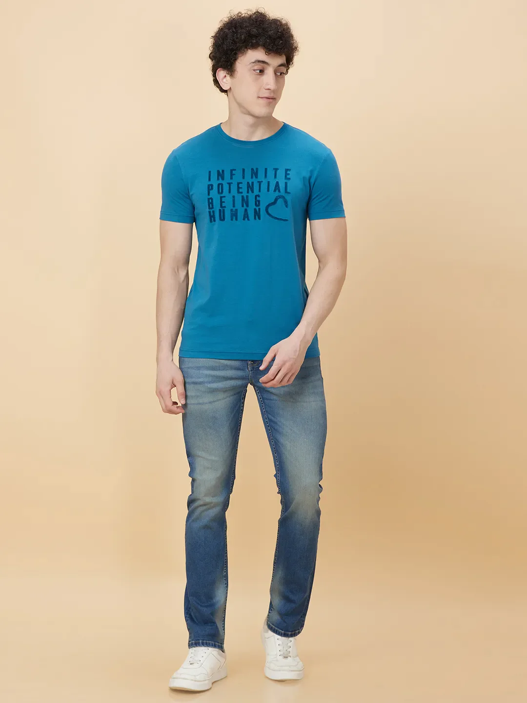 Deep Ocean Regular Fit Round Neck Men's T-Shirt by Being Human Clothing - Image 2