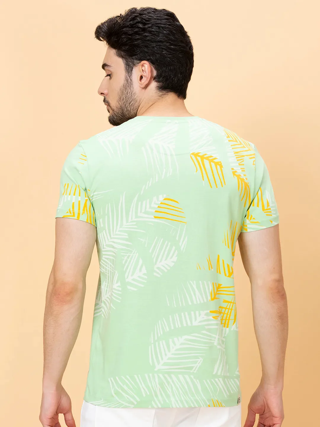 Green Foam Regular Fit Round Neck Men's T-Shirt by Being Human Clothing - Image 3