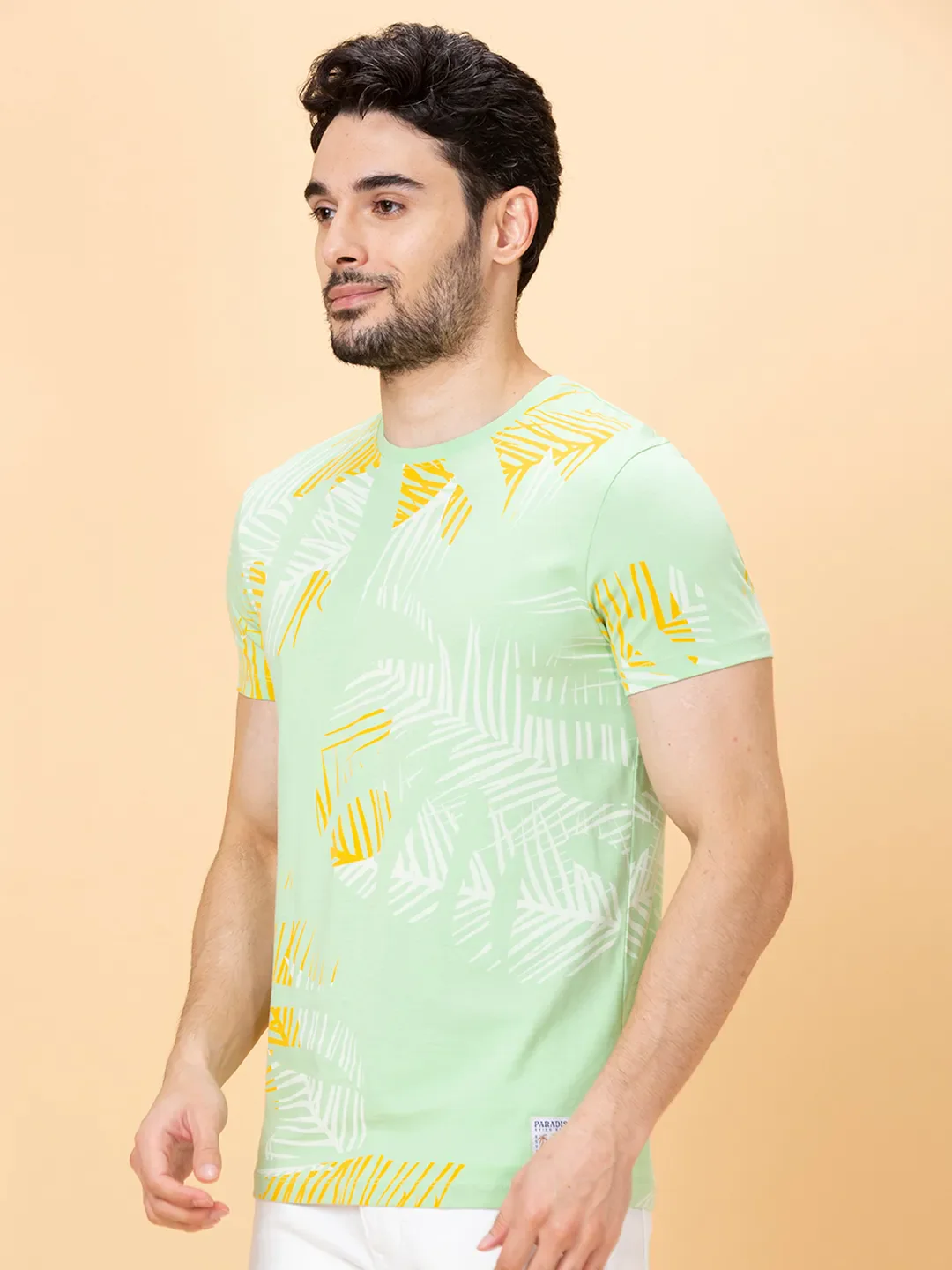 Green Foam Regular Fit Round Neck Men's T-Shirt by Being Human Clothing - Image 4
