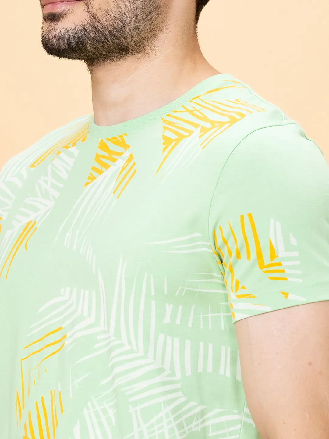 Green Foam Regular Fit Round Neck Men's T-Shirt by Being Human Clothing - Image 5
