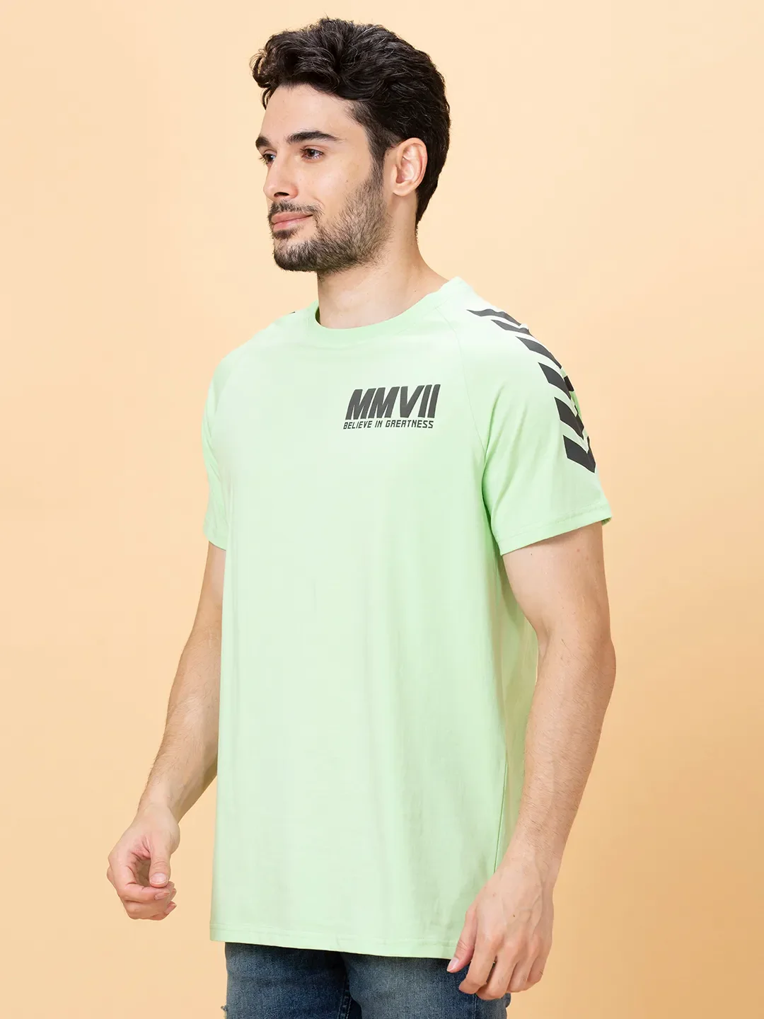 Icy Mint Regular Fit Round Neck Men's T-Shirt by Being Human Clothing - Image 4
