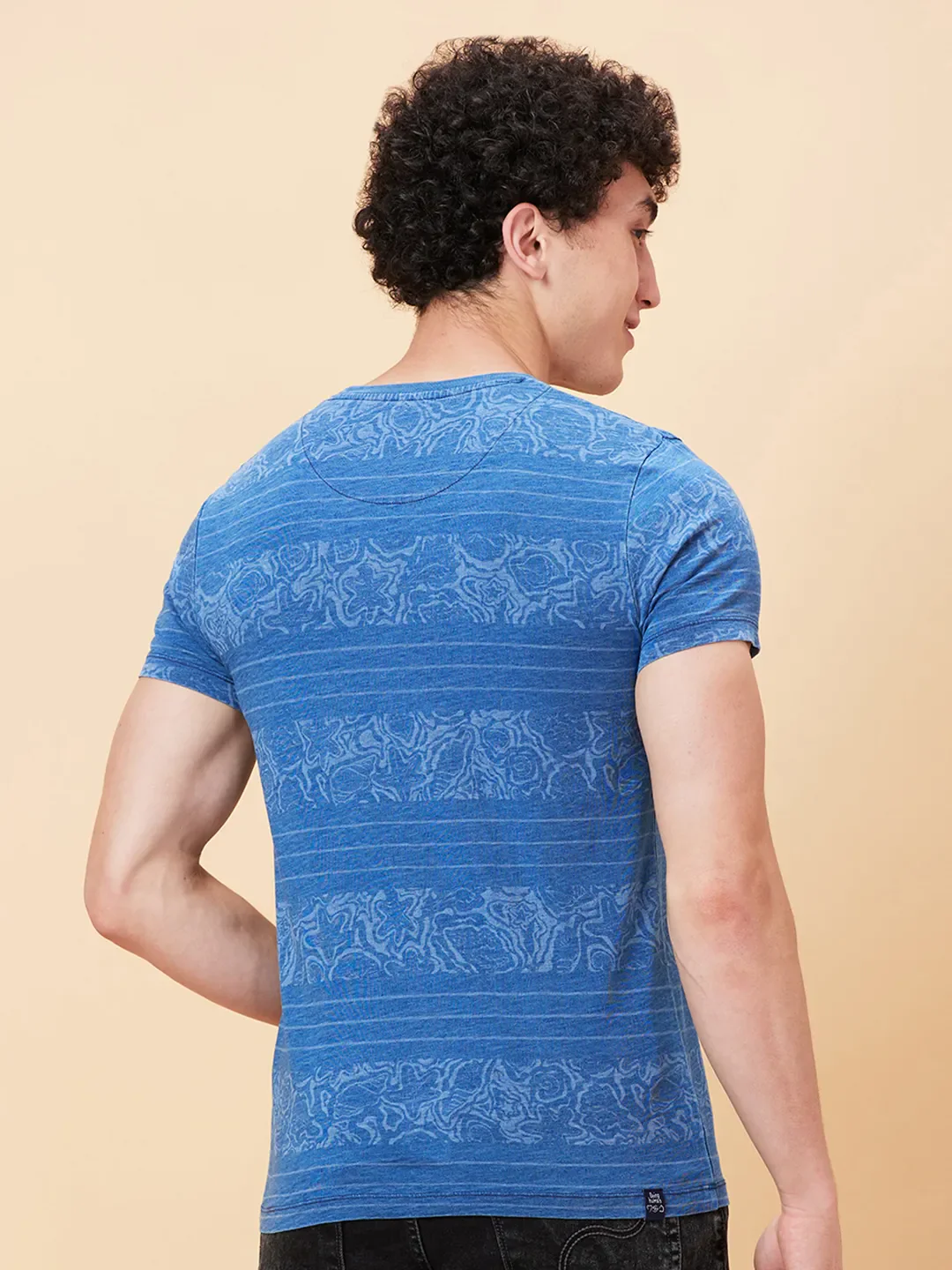 Indigo Regular Fit Round Neck Men's T-Shirt by Being Human Clothing - Image 3